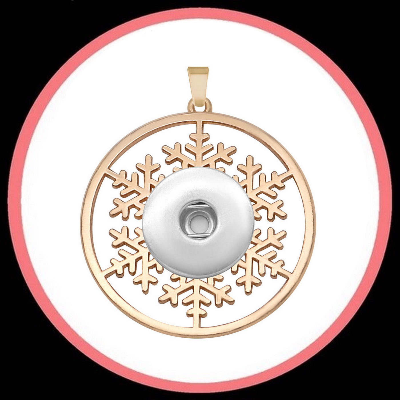 Circle Snowflake Rose Gold
