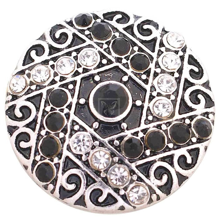 Midnight Pinwheel Snap Black