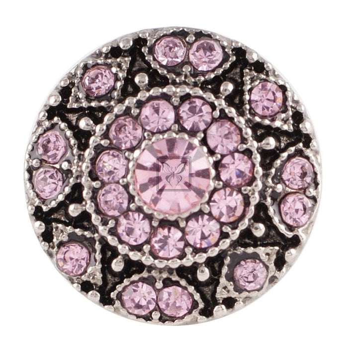 Vintage Soft Pink Crystal Snap