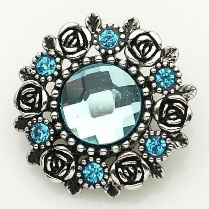 Blue Crystal Rose Snap